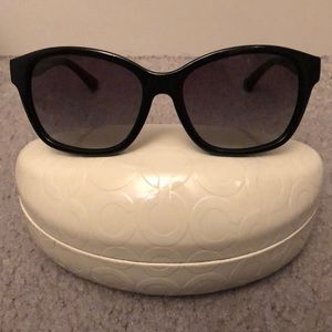 Women’s Coach Topenga Black Wayfarer Sunglasses